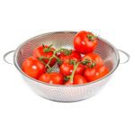 Stainless Steel Colander with Handle, Large Strainer Basket for Kitchen (25.5 cm) - Neckline Detail by Nari Haat, Ind...