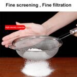 Mesh Sieve Quality Stainless Steel Fine Mesh Strainer with Sturdy Handle and Hook - Fabric Detail by Nari Haat, India...