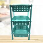 3 Layer Round Kitchen Trolley Basket
