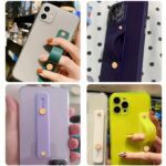 Phone Loop Finger Holder, Phone Grip Straps Silicone Phone Finger Strap (1 Pc) - Neckline Detail by Nari Haat, Indian...