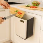 Portable Collapsible Hanging Trash Can for Kitchen & Car - Neckline Detail by Nari Haat, Indian ethnic wear, women cl...