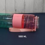 Plastic Water Bottle With Strap and Straw (1000 ML) - Neckline Detail by Nari Haat, Indian ethnic wear, women clothin...