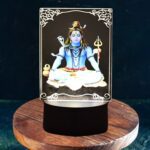 Beautiful 3D Lord Shiva Frame with Soft White Light (1 Pc) - Front View by Nari Haat, Indian ethnic wear, women cloth...