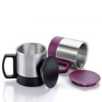 Stainless Steel Coffee/Tea Cup, Stainless Steel Lid Cover Hot Coffee/Tea Mug Hot Insulated Double Wall Stainless Stee...