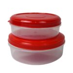 Round Plastic Big & Small Storage Container Box (PACK OF 2) - Back View by Nari Haat, Indian ethnic wear, women cloth...