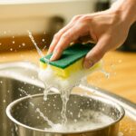 Scrub Sponge 2 in 1 PAD for Kitchen, Sink, Bathroom Cleaning Scrubber (3 Pc) - Closeup Embroidery by Nari Haat, India...