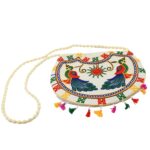 11 inch Handcrafted Cotton Embroidered Shoulder Bag for Girls & women (1 Pc) - Closeup Embroidery by Nari Haat, India...