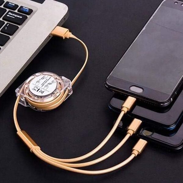 Retractable 3-in-1 Charger Cable