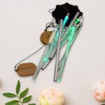 Solar LED Wind Chime with Tubes Soothing Sound & Colorful Glow (1 Set) - Closeup Embroidery by Nari Haat, Indian ethn...