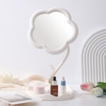 Flower-Shaped Makeup Mirror, Rotatable Makeup Mirror with Tray Table Vanity - Sleeve Design by Nari Haat, Indian ethn...