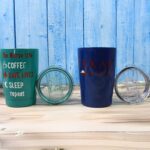 Stainless Steel Vacuum Insulated Mug with Lid, Tumbler (1 Pc / Mix Design & Color) - Closeup Embroidery by Nari Haat,...