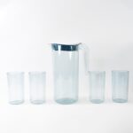 Apex Crystal Premium Jug with Lid & 4 Pcs Glass (1500 ML / 300 ML Approx / 5 Pcs Set) - Sleeve Design by Nari Haat, I...