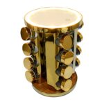LED Spice Rack Organizer, Rotating Spice Rack  (Golden / 16 Pc / MOQ - 6 pc) - Sleeve Design by Nari Haat, Indian eth...