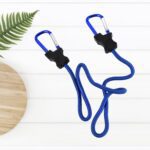 Carabiner Bungee Cord with Hook for Luggage & Bags (1 Pc / Mix Color) - Closeup Embroidery by Nari Haat, Indian ethni...