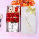 Valentine Day Gift Set Scented Rose Flowers Pack with Teddy - Sleeve Design by Nari Haat, Indian ethnic wear, women c...