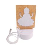 Beautiful 3D Lord Ganesh Frame with soft white light, Ganesh Ganesha (1 Pc) - Sleeve Design by Nari Haat, Indian ethn...