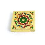 Handicraft Wood Chowki for Pooja , Wooden Bajot (1 Pc / Mix Descign & Color) - Neckline Detail by Nari Haat, Indian e...