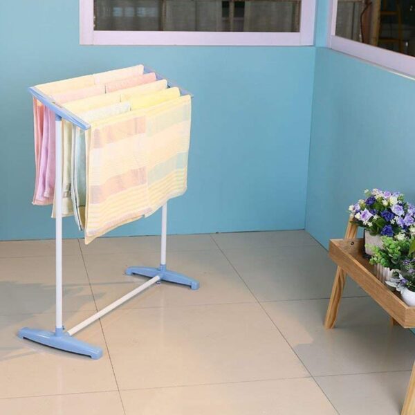 Multi-Functional Single Tier Mobile Towel Foldable Rack for Cloth and Towel / Stainless Steel and Plastic Made Mobile...