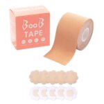 Boob Tape with Nipple Covers: Cotton, Breathable, Lift & Support (5m, 10 Pairs) - Closeup Embroidery by Nari Haat, In...