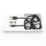 Magnetic Charging Cable 3 in 1 Metal Magnetic Micro USB Type C Lighting Cable with LED, Multiple Charging Adapters fo...