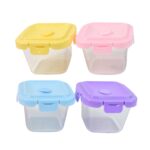 Plastic Food Storage Containers with Lid (4 Pcs Set / 500 ML) - Sleeve Design by Nari Haat, Indian ethnic wear, women...