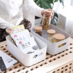 Storage Boxes Plastic Kitchen Storage Baskets (1 Pc / 21×15 Cm) - Fabric Detail by Nari Haat, Indian ethnic wear, wo...