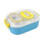 Durable Plastic Lunch box for Kids With 2 in 1 Spoon, Fork (1 Pc) - Sleeve Design by Nari Haat, Indian ethnic wear, w...