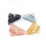 Triangle Shape Mix Color Plastic Hair Claw Clip for Women and Girls – 1 Pc - Sleeve Design by Nari Haat, Indian eth...