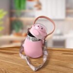Stainless Steel Kitten / Bottle Vacuum Insulated Cup With Handle & Strap (700 ML) - Neckline Detail by Nari Haat, Ind...