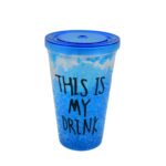 Reusable Tea Coffee Tumbler with Lid Double Wall (1 Pc / Mix Colour / Without Straw) - Back View by Nari Haat, Indian...