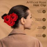 Colourful Flowing Flower Hair Pin (4 Pcs Set / Mix Color) - Fabric Detail by Nari Haat, Indian ethnic wear, women clo...