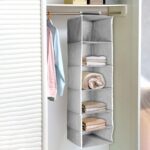 6 Shelf Hanging Closet Organizer Breathable Material Keeps Away Dust and Odors - Neckline Detail by Nari Haat, Indian...