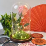 Glass Flower with Led Light Great Gift (1 Set) - Full Detail by Nari Haat, Indian ethnic wear, women clothing, design...