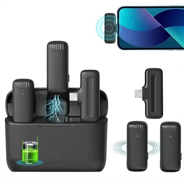 Wireless Microphones, Collar Mic for All Smart Phone / Type-C  (1 Set) - Front View by Nari Haat, Indian ethnic wear,...