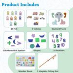 Wooden Number Puzzle Match Board and magnetic rod - Closeup Embroidery by Nari Haat, Indian ethnic wear, women clothi...