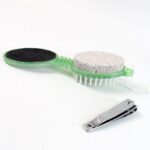 5 In 1 Pedicure Tool Pedicure Brush For Feet Foot Scrubber Foot File With Nail Cutter - Sleeve Design by Nari Haat, I...