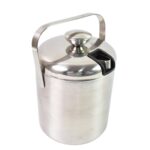 Stainless Steel Ice Buckets with Lid (1.3 Liters Approx) - Sleeve Design by Nari Haat, Indian ethnic wear, women clot...