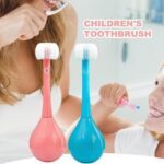 Soft Bristle 3-Sided Training Toothbrush – Inverted Silicone Head (Age 2-12, 1 Pc) - Sleeve Design by Nari Haat, In...