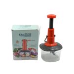 Manual Food Chopper (650ml): 3 Stainless Steel Blades, Locking System, Anti-Slip - Back View by Nari Haat, Indian eth...