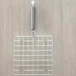 Square Stainless Steel Barbecue Grill with Steel Handle - Front View by Nari Haat, Indian ethnic wear, women clothing...