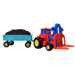 Plastic Tractor Toy Friction Powered Tractor with Bricks Trolley (1 Pc) - Sleeve Design by Nari Haat, Indian ethnic w...