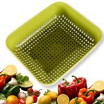 Multipurpose Small Plastic Kitchen Basket, Vegetables and Fruits Washing, (20x17 Cm) - Fabric Detail by Nari Haat, In...