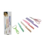 Corrugated 6 Pc Kitchen Knife Set – Professional Knives with Storage Box - Neckline Detail by Nari Haat, Indian eth...