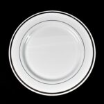 Round Plastic Dinner Plates Wedding Birthday Party Tableware Supplies (6 Pcs Set) - Closeup Embroidery by Nari Haat, ...