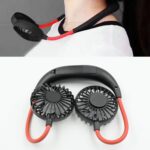 Hand Free Personal Fan - Portable USB Battery Rechargeable With Battery Comaprtment Mini Fan - Headphone Design Weara...