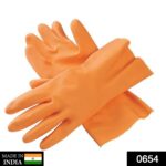 Cut Glove Reusable Rubber Hand Gloves (Orange) - 1 pc - With Dupatta by Nari Haat, Indian ethnic wear, women clothing...