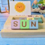 Alphabet Puzzle Spelling & Reading Words (26 Flash Cards & 8 WoodenBlock) - Fabric Detail by Nari Haat, Indian ethnic...