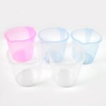 Plastic Round Transparent Bath Water Mug (5 pc / Mix colour / 1200 ML) - Sleeve Design by Nari Haat, Indian ethnic we...