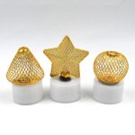 Flameless and Smokeless Decorative Candles (3 Pc Set) - Neckline Detail by Nari Haat, Indian ethnic wear, women cloth...