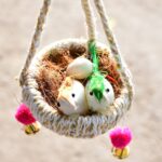 Artificial Jute Hanging Birds Nest Jhumar Chidiyan Ka Ghosla - Fabric Detail by Nari Haat, Indian ethnic wear, women ...